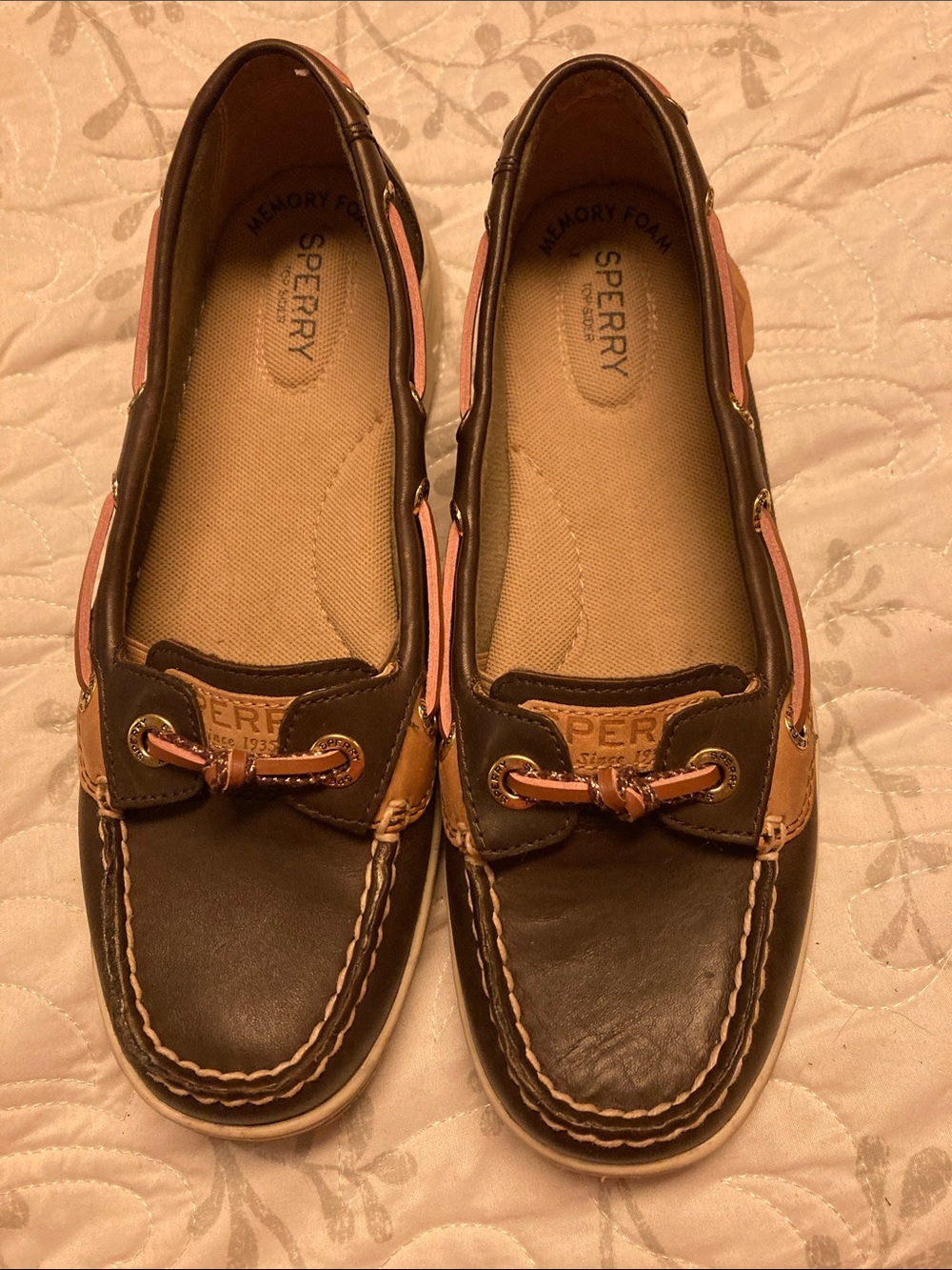 Sperry Ladies Brown and tan slip in  Boat Shoes